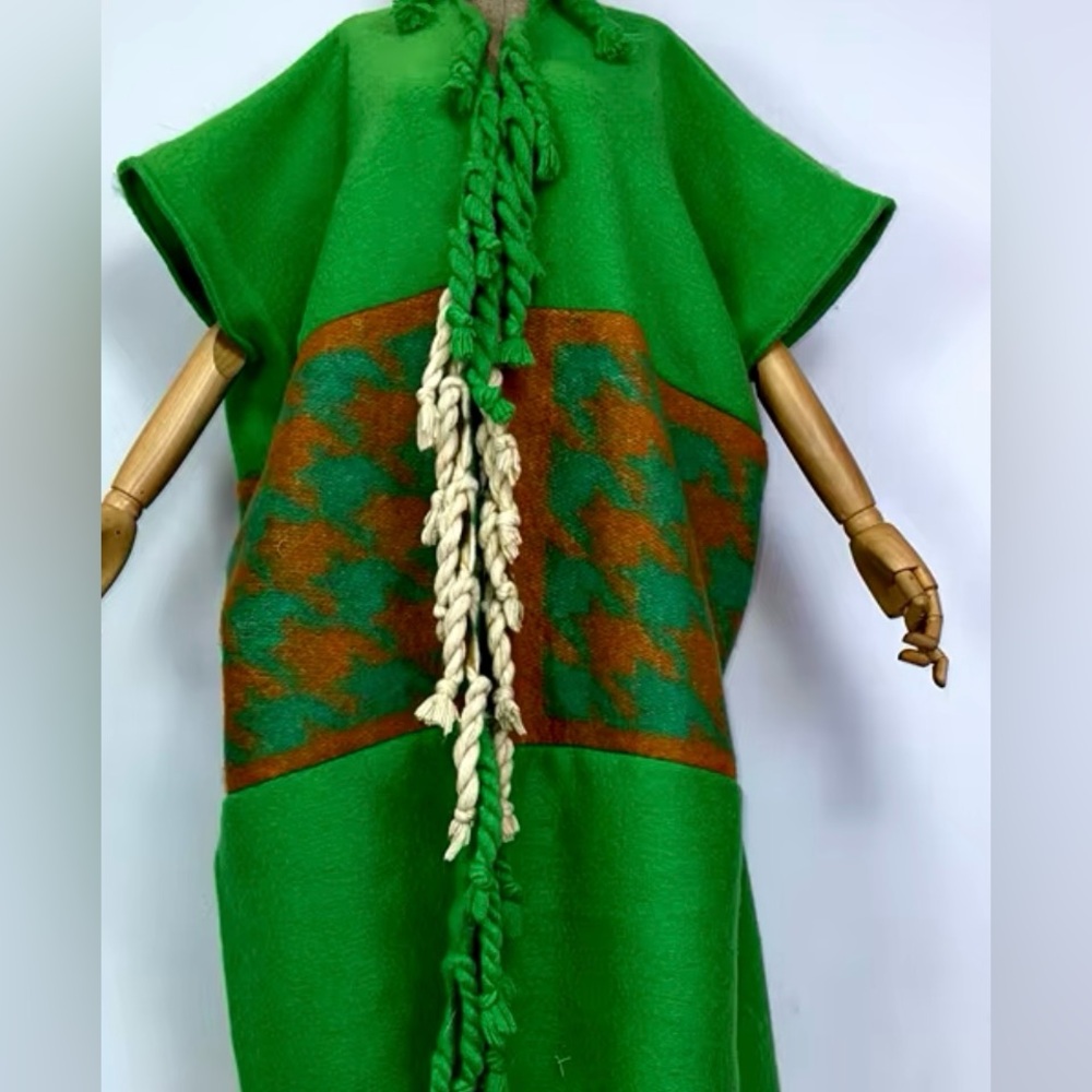 Long Oversized Colorful African Duster - Kelly Green